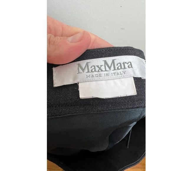 Max Mara Grey Straight Skirt Ruffle Back Sz. 4 - Picture 3 of 3